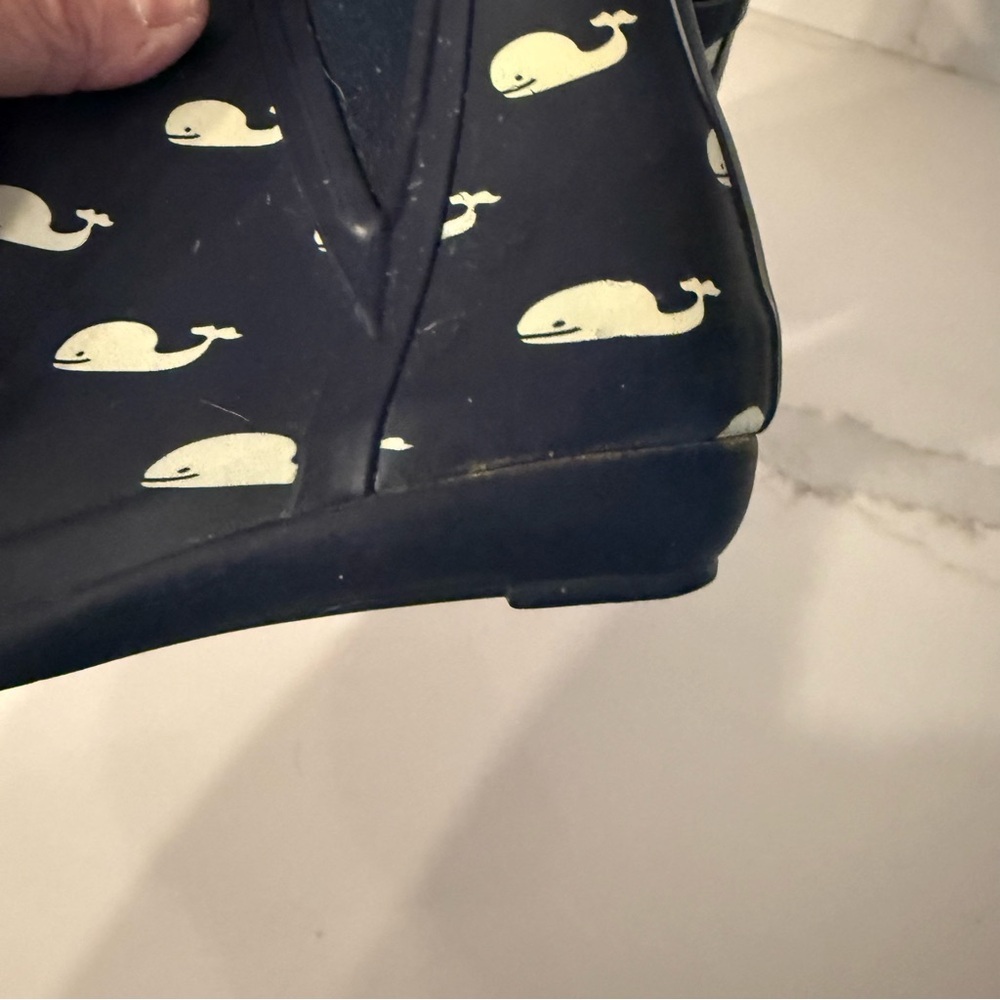 London Fog Navy Whale Print Ankle Boots - Picture 5 of 9